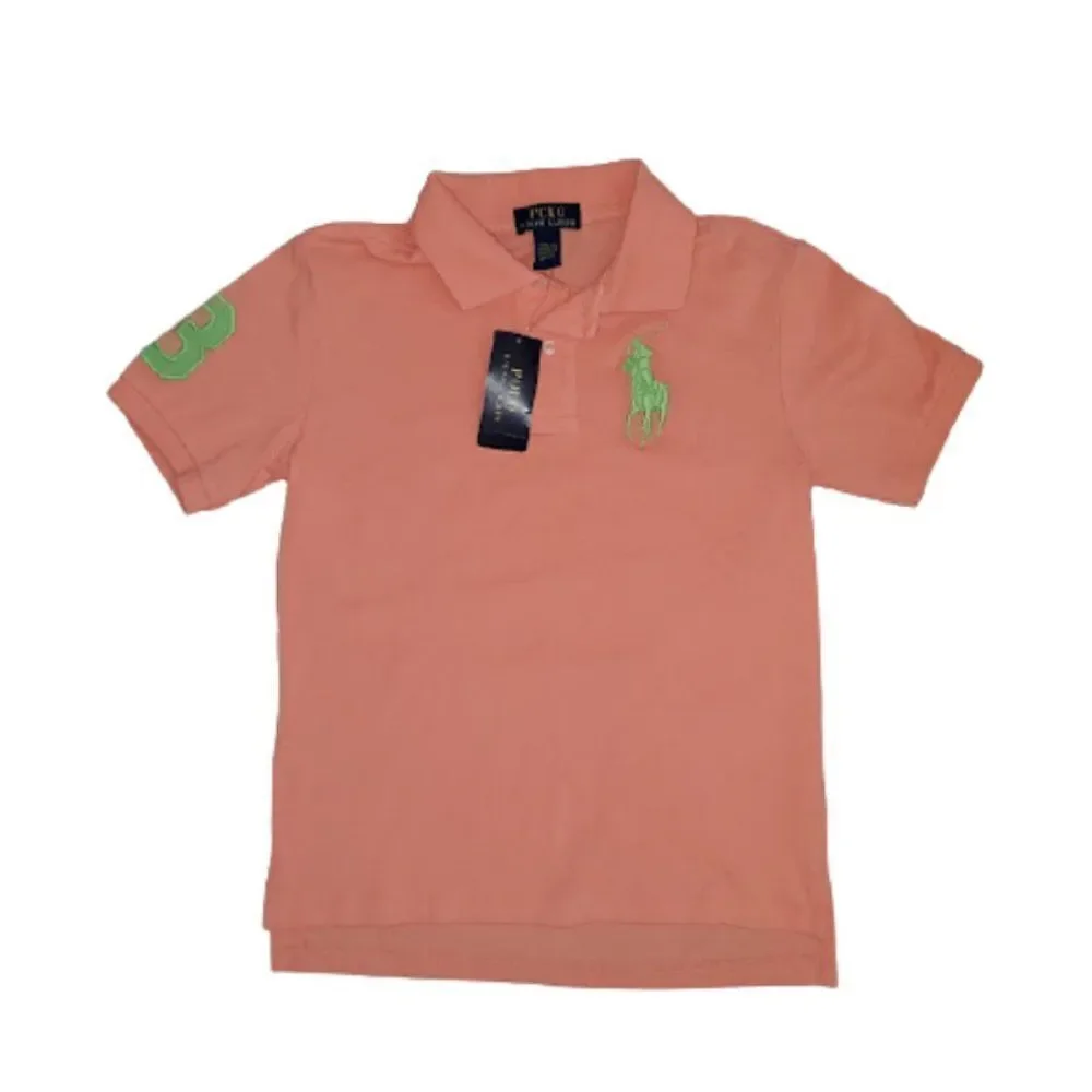 Ralph Lauren boy's peach color short sleeve Comfort Polo T Shirt Size M